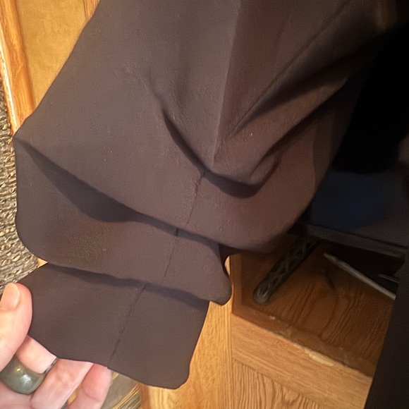 Rachel Zoe Blazer Womens 1X Black Textured Jacket Ruched Sleeves Open Front - Picture 5 of 6